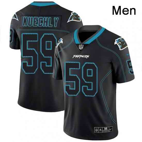 Mens Nike Carolina Panthers 59 Luke Kuechly Limited Rush Lights Out Black NFL Jersey